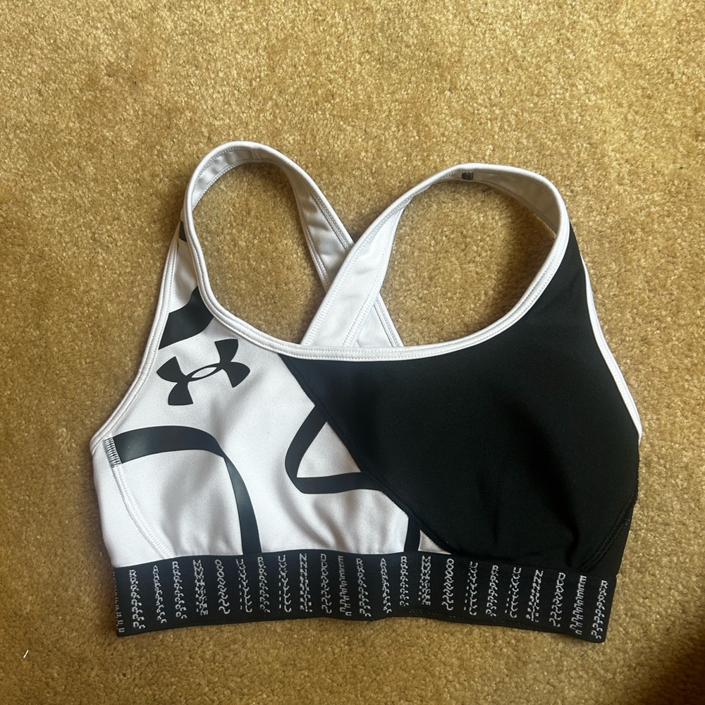 Under Armour Black and White Racerback Sports Bra
